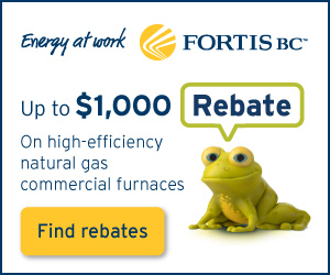 A Fortis BC ad about gas furnaces rebates.